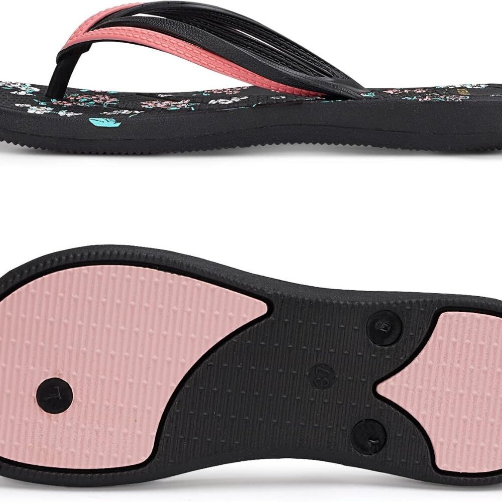 Women's Flip Flops Non-Slip Waterproof Shower Shoes Cushioned Indoor Outdoor - Picture 4 of 5
